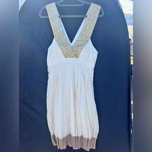 Nicole miller gold trim dress